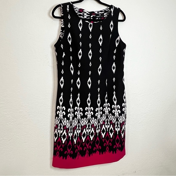 Ronni Nicole Midi Dress Black & Pink Sleeveless Whimsigoth Lined Party Size 12 - Picture 2 of 9